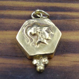 Ancient Roman Bronze Coin Artemis Pendant | Intaglio Style | Solid 925 Sterling Silver | Unique Historical Jewelry |  Gift For Her