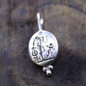 Ancient Roman Bronze Coin Pendant | Intaglio Style | Solid 925 Sterling Silver | Unique Historical Jewelry | Unisex | Gift For Her