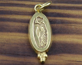 Handmade Bronze Aphrodite Ancient Roman Coin Pendant: Sterling Silver Intaglio Jewelry
