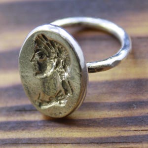 Ancient Roman Bronze Aphrodite Intaglio Ring | Solid 925 Sterling Silver | Unique Historical Jewelry | Gift For Her | New Year Gift