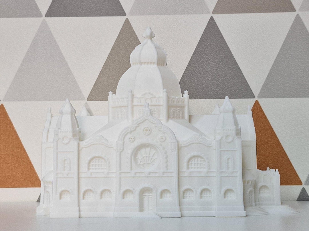 Synagogue Model Simple Subotica Synagogue 3D Printed Model – White PLA – 17 Cm Architectural ...