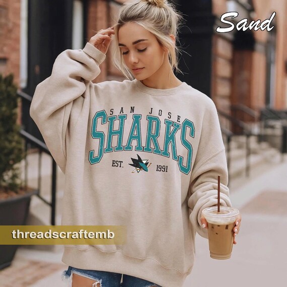 San Jose Shark Sweatshirt, Vintage San Jose hockey shirt, San Jose Hockey Crewneck, Sharks Hockey youth sweater, Hockey Fan gift