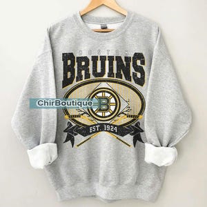 Boston Hockey Bruins Sweatshirt Rundhalsausschnitt, Vintage Bruins-Shirt, Boston Hockey Fan-Shirt, Hockey T-Shirt, Bruins Sweatshirt