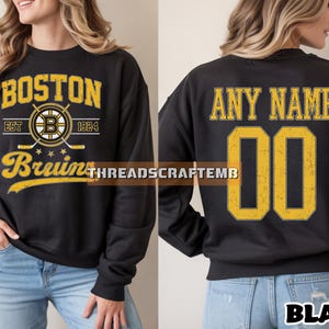 Customized Boston Bruins Sweatshirt, Boston Bruins shirt, Boston Hockey shirt, Custom Hockey Shirt, Hockey Christmas Gift