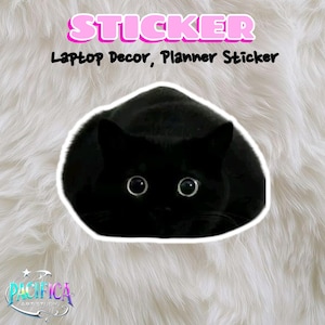 Black Funny Cat Stickers | Cute Black Cat Vinyl Decals, Laptop Planner Stickers, Gift for Cat Lovers, Pet-Themed Accessories, Home Decor