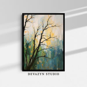 Abstract Tree Wall Art | Minimalist Nature Printable | Branch Painting for Home Decor | Moody Forest Art Print | Digital Download