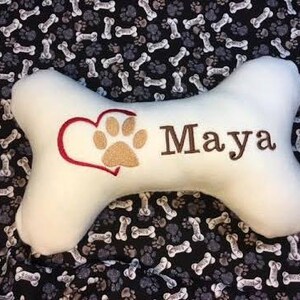 Dog Bone Pillow, Dog Sympathy Pillow, Pet Memorial Gift, Pet Loss, Pet Condolences, Dog Memorial Gift, Tribute Pet Loss, In Memory image 3