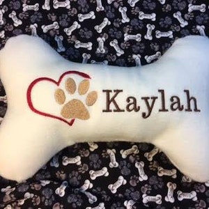 Dog Bone Pillow, Dog Sympathy Pillow, Pet Memorial Gift, Pet Loss, Pet Condolences, Dog Memorial Gift, Tribute Pet Loss, In Memory image 4