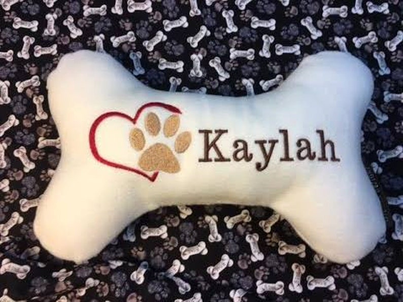 Dog Bone Pillow, Dog Sympathy Pillow, Pet Memorial Gift, Pet Loss, Pet Condolences, Dog Memorial Gift, Tribute Pet Loss, In Memory image 4