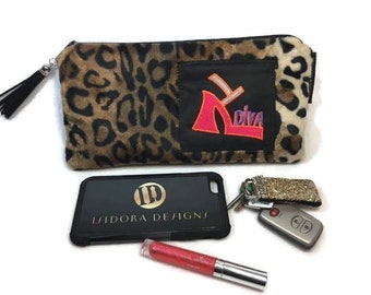 Leopard Faux Fur Clutch: Handmade Diva Purse