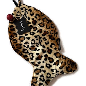Pet Stocking for necessary for items for Dogs & Cats, Dog Bone, Cat stocking, pet stockings, dog walkers, vet, dog groomers Leopard - last one