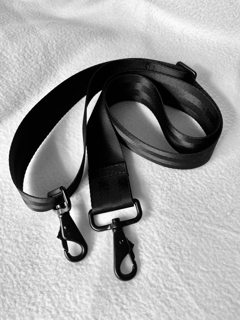 Crossbody Strap in Black hardware, Nickel hardware, made of 1 1/2 seat belt webbing, travel, gym, messenger strap, Guitar Straps Black Hardware