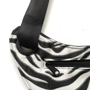 Zebra Crossbody Bag Purse, black and white animal zebra purse, zebra print Purse, Animal Crossbody, Ready-to-Ship image 2