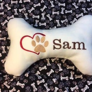 Dog Bone Pillow, Dog Sympathy Pillow, Pet Memorial Gift, Pet Loss, Pet Condolences, Dog Memorial Gift, Tribute Pet Loss, In Memory image 2