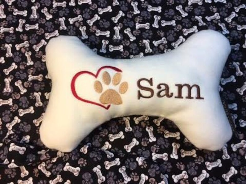 Dog Bone Pillow, Dog Sympathy Pillow, Pet Memorial Gift, Pet Loss, Pet Condolences, Dog Memorial Gift, Tribute Pet Loss, In Memory image 2