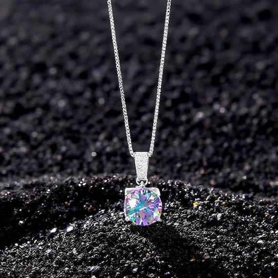 0.3ct モアサナイト 4本爪 ソリティア ネックレス シルバー925 | NEXT 