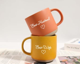 Engraved Ceramic Mug with Your Text, Custom Pottery Coffee Mug for Mom/Dad/Husband, Mug Engraved Gift, Custom Gifts Ideas, Christmas  Gifts