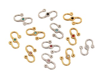 5pcs/lot Stainless Steel Necklace&Bracelet Clasps, S Clasp Charms, Connector Charms, Necklace Chain Closures, Hook Closure, CY-3395