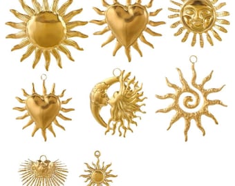 5 pezzi/lotto Ciondoli a forma di sole impermeabili placcati oro per la creazione di gioielli, accessori fai da te, regali fai da te, CY-2083
