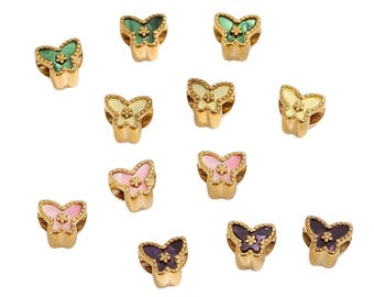 5pcs/lot Non-tarnish Stainless Steel Butterfly Loose Bead Charms for DIY Bracelet/Necklace Making Supplies, DIY Jewelry Gifts, CY-Z3340G