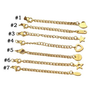 10pcs/lot Stainless Steel Extender Chains for Necklaces Making Supplies, Gold Filled Waterproof Extension Chains Tail Link for DIY Jewelry