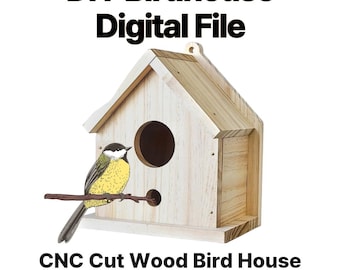Archivo digital de casa de pájaros DIY (dxf, stp, dwg incluidos)