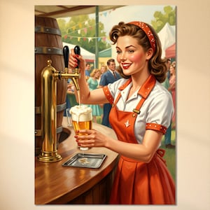 Vintage 1950s Americana Poster | Spring Festival Good Times Wall Art