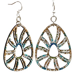 Flowering Shell - Wood Earrings