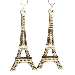 Eiffel Tower Earrings # 1168 - Laser Cut from Reforested Trees