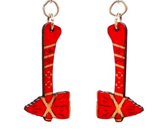 Tomahawk #1719 - Earrings laser Cut from Sustainable Wood Source