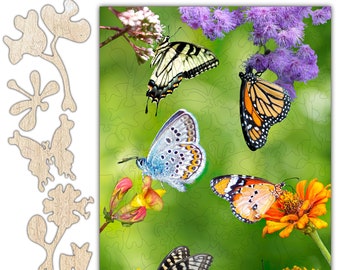 Whimsical Wooden Puzzle Butterfly Gathering Puzzle #6761