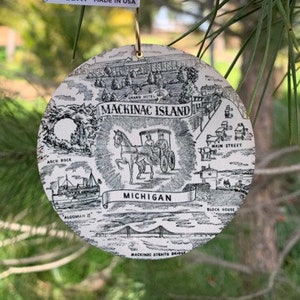 Mackinac Island Map Ornament S979 image 2