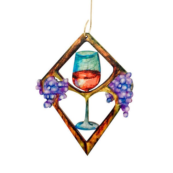 Heart and Wine Christmas Ornament #9967