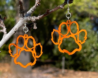 Hand-carved Tiger Paw Shell Earrings
