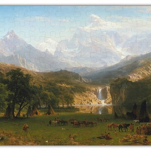 Albert Bierstadt: The Rocky Mountains Puzzle #6783 - Wooden Jigsaw Puzzle