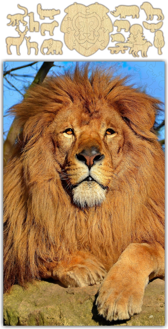 Whimsical Lion Puzzle #6732 - Wooden Jigsaw Puzzle - Etsy