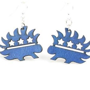 Libertarian Porcupine - The political party for freedom - Wooden Laser Cut Earrings