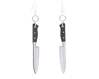 Chef's Knife Wood Earrings - Love Cooking - Made in USA