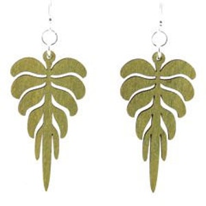Leaf Geometric - laser cut earrings - sustainable wood