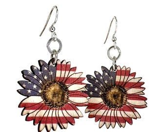 American Sunflower Earrings - Made in USA