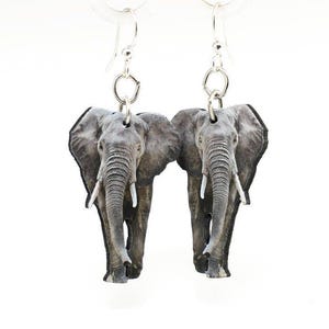 African Elephant Earrings - Wood Earrings - Eco Friendly