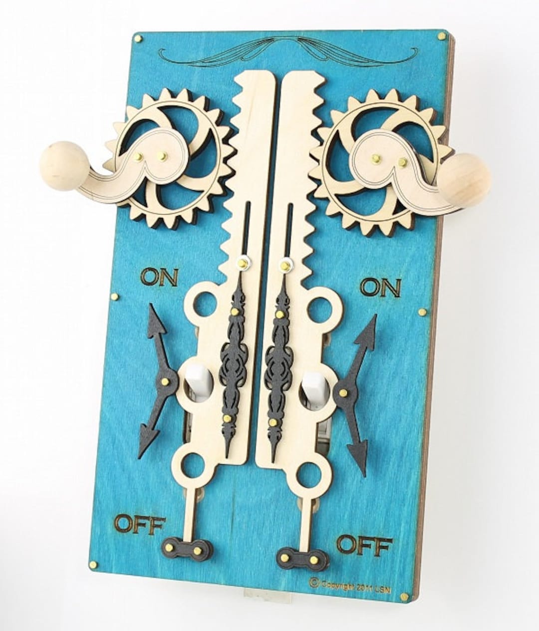 Aqua Double Rack and Pinion Light Switch Plate #8005D - Etsy