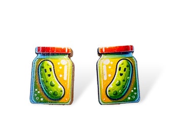 Pickle Jar Stud Earrings