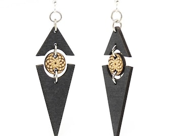 Twilight Triangle Earrings - Laser Cut Wood - Super light weight Earrings