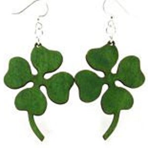 Four Leaf Clover - Eco Friendly Wood Earrings