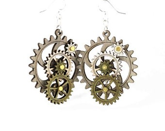 Kinetic Gear Earrings - 5003D