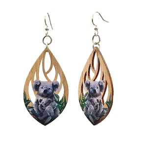 Koala Embrace Earrings #905 - Bamboo Earrings
