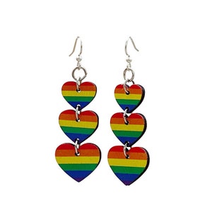 Rainbow Heart Earrings 1672s image 1