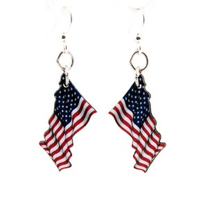 Waving American Flag Earrings