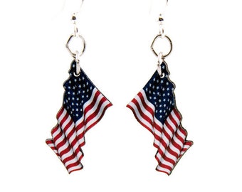 Waving American Flag Earrings